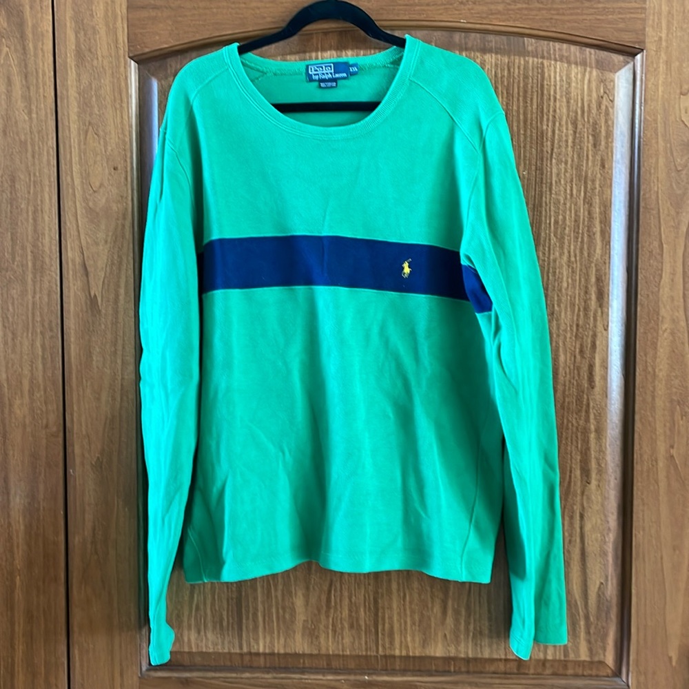 Vintage 90s Y2K Ralph Lauren Color Block Rugby Long Sleeve Crewneck Sweater XL